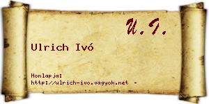 Ulrich Ivó névjegykártya